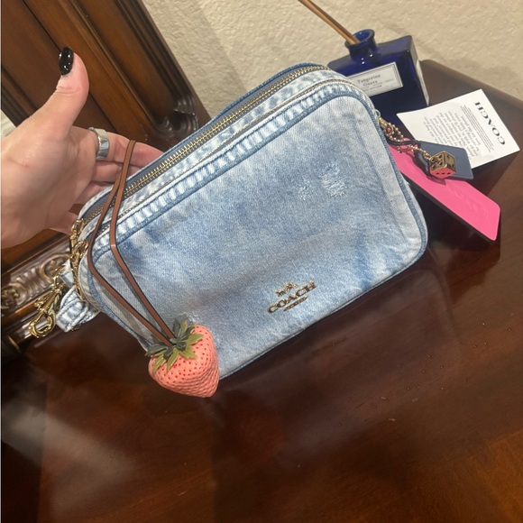 Coach Denim Blue Crossbody Bag with Pink Tag - Picture 2 of 9